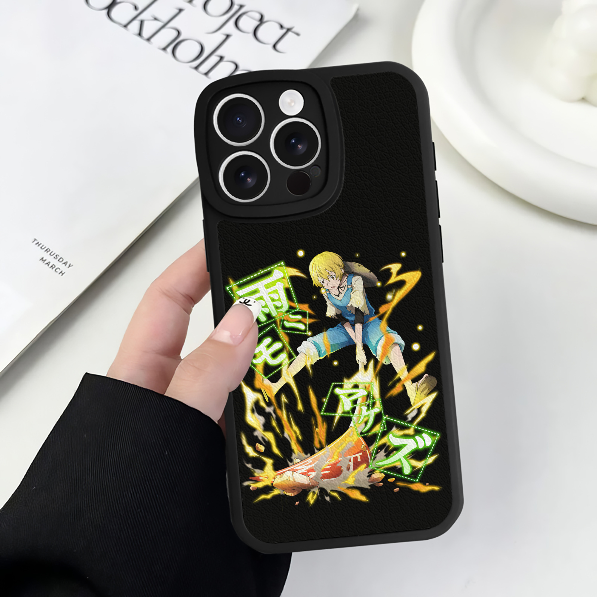 （画像用） 文豪ストレイドッグス Bungo Stray Dogs 【iPhone 16シリーズ対応】シリコンスマホケース（レザー調） 材質：シリコン